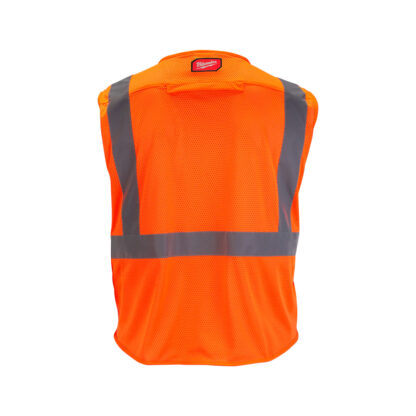 Chaleco de Seguridad de Malla Naranja de Alta Visibilidad Clase 2 con Protección Contra Rupturas Talla L/XL MILWAUKEE - Imagen 2