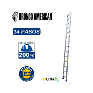 Escalera Arrimo de Aluminio de 14 Pasos BRONCO AMERICAN