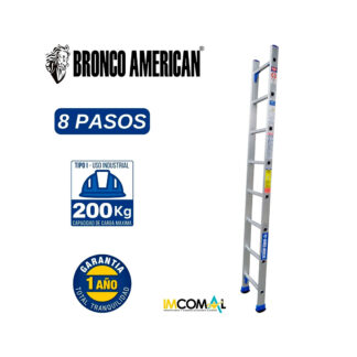 Escalera Arrimo de Aluminio de 8 Pasos BRONCO AMERICAN