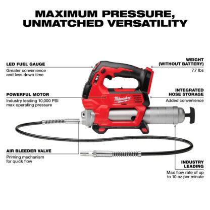 Kit Combinado De Pistola Engrasadora y Llave De Impacto De 1/2" Con Anillo De Fricción M18 Fuel Milwaukee - Imagen 4