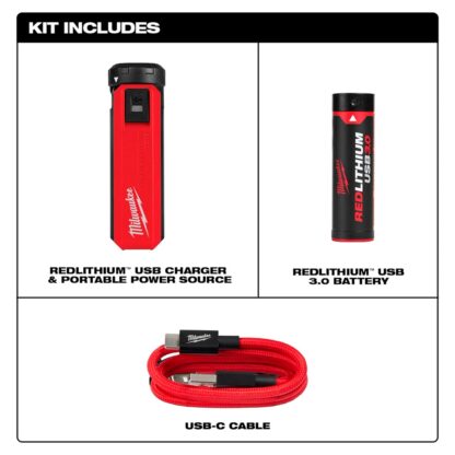 Kit De Batería Portátil Redlithium 3.0 y Cargador USB Milwaukee - Imagen 5