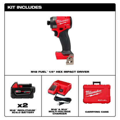 Kit De Destornillador De Impacto Hexagonal M18 Fuel™ De 1/4" Milwaukee - Imagen 4