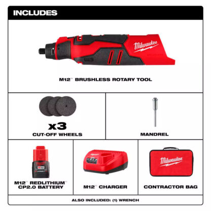 Kit De Mototool Sin Escobillas M12 Milwaukee - Imagen 3