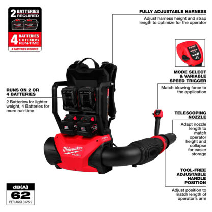 Kit De Sopladora De Mochila Con Bateria Dual M18 Fuel Milwaukee - Imagen 3