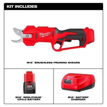Kit De Tijeras De Podar Sin Escobillas M12 Milwaukee - Imagen 4