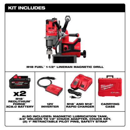 Kit Taladro De Base Magnética M18 Fuel De 1-1/2" Milwaukee - Imagen 2