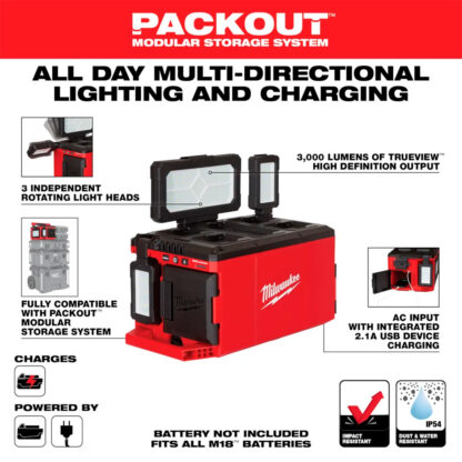 Lámpara Cargador PACKOUT™ M18 3000 Lúmenes MILWAUKEE - Imagen 5