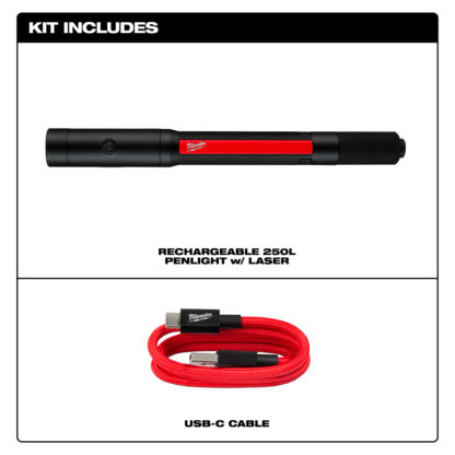Linterna Recargable de 250 Lúmenes con Láser MILWAUKEE - Imagen 2