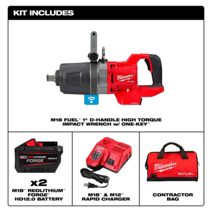 Llave De Impacto De Alto Torque Con Mango En D De 1" M18 Fuel Con KIT ONE-KEY Milwaukee - Imagen 5