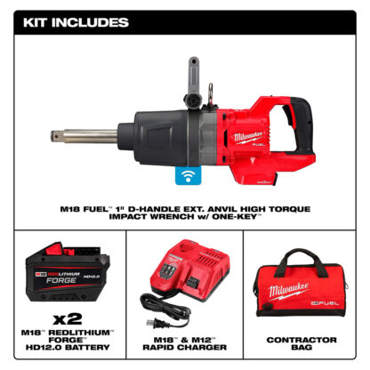 Llave De Impacto De Alto Torque Con Yunque Extensible y Mango En "D" De 1" M18 Fuel Con ONE-KEY Milwaukee - Imagen 5
