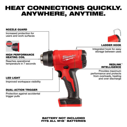 Pistola De Calor Compacta M18 (Solo Herramienta) Milwaukee - Imagen 2