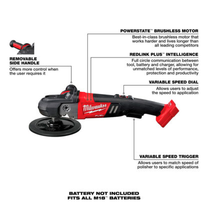 Pulidora De Velocidad Variable M18 Fuel De 7" Milwaukee - Imagen 2