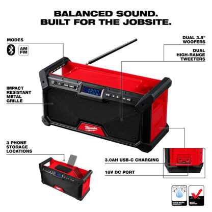 Radio Bluetooth Para El Lugar De Trabajo M18 Con Alcance De 120 Pies Milwaukee - Imagen 2