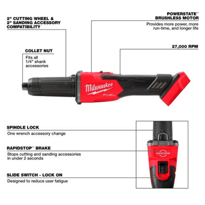 Rectificadora De Matrices De Frenado M18 Fuel Con Interruptor Deslizante Milwaukee - Imagen 2
