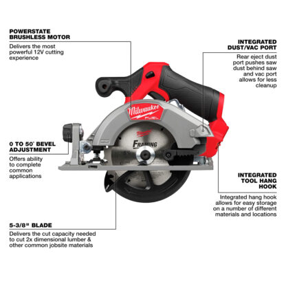 Sierra Circular M12 Fuel De 5-3/8" Milwaukee - Imagen 2
