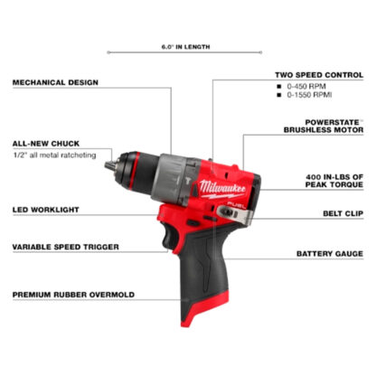 Taladro Percutor/Atornillador M12 De 1/2" Milwaukee - Imagen 2