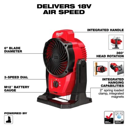 Ventilador De Montaje M12 Milwaukee - Imagen 2