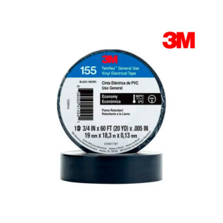 Cinta Eléctrica de PVC Temflex 155 Negro 19mm x 18m 3M