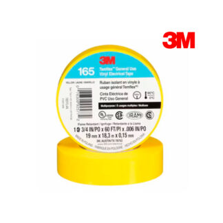 Cinta Eléctrica de PVC Temflex 165 Amarillo 19 mm x 18.3 mts 3M
