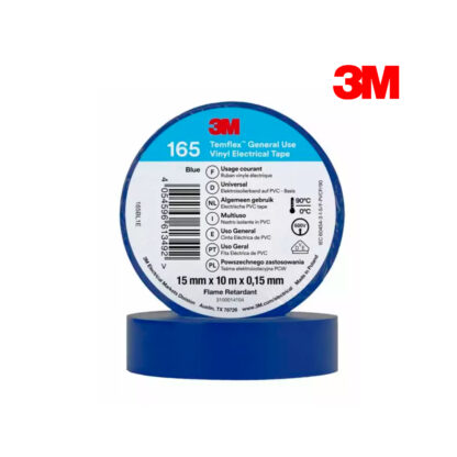 Cinta Eléctrica de PVC Temflex 165 Azul 19 mm x 18.3 mts 3M