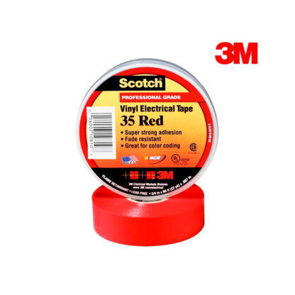Cinta Eléctrica de Vinilo Scotch® 35 Rojo 19 mm x 20 mts 3M
