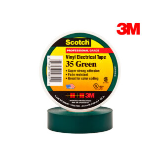 Cinta Eléctrica de Vinilo Scotch® 35 Verde 19 mm x 20 mts 3M