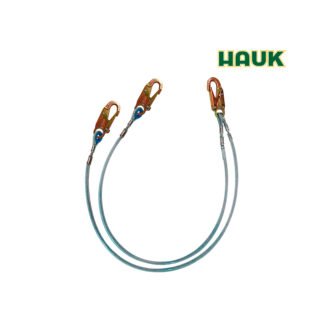 Línea de Conexión Doble de 1.80 m, Cable de Acero de 1/4″ con 3 Ganchos de 3/4″ HAUK