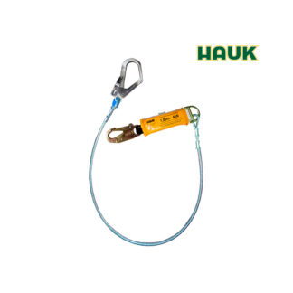 Línea de Vida/Conexión con Amortiguador de Caída Factor 1, Cable de Acero de 1/4″, Un Gancho de 3/4″ y Un Gancho de 2 1/4″ HAUK