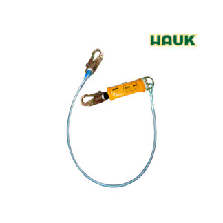 Línea de Vida/Conexión con Amortiguador de Caída Factor 1, Cable de Acero de 1/4″ y 2 Ganchos de 3/4″ HAUK