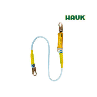 Línea de Vida/Conexión con Amortiguador de Caída Factor 1, Cabo Torcido de Nylon/Poliéster de 5/8″ y 2 Ganchos de 3/4″ HAUK