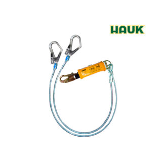 Línea de Vida/Conexión Doble con Amortiguador de Caída, Cable de Acero 1/4″, Un Gancho de 3/4″ y Dos Ganchos de 2 1/4″ HAUK