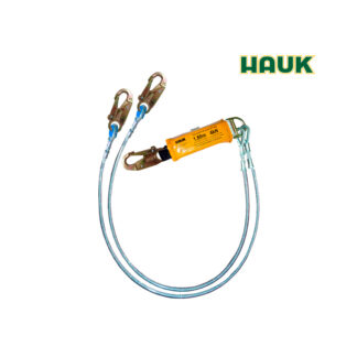 Línea de Vida/Conexión Doble con Amortiguador de Caída Factor 1, Cable de Acero 1/4″ y 3 Ganchos de 3/4″ HAUK