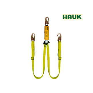 Línea de Vida/Conexión Regulable Doble con Amortiguador de Caída Factor 1 y 3 Ganchos de 3/4″ HAUK
